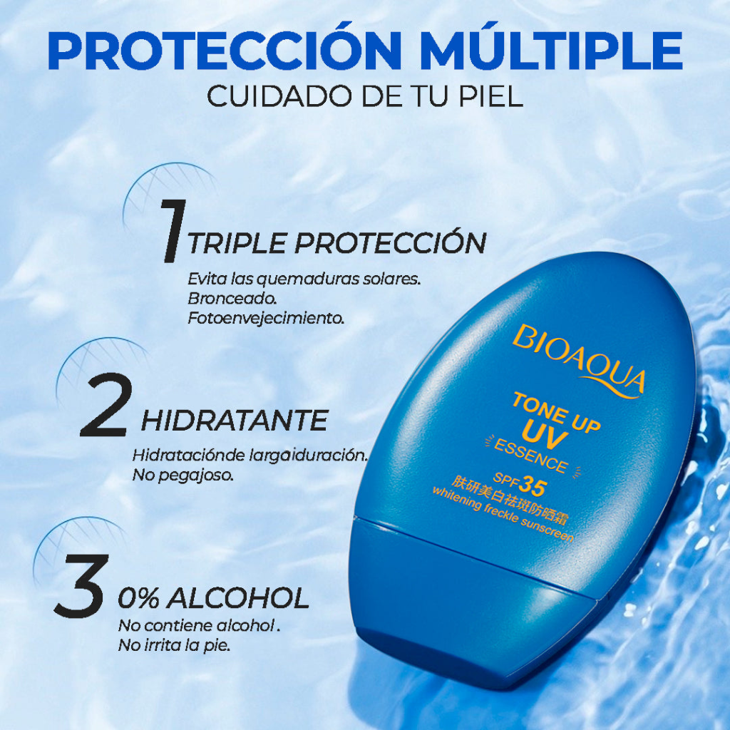 Protector Solar SPF-35 Tune UP UV de Bioaqua &ndash; Protecci&oacute;n, Hidrataci&oacute;n y Luminosidad en un Solo Paso